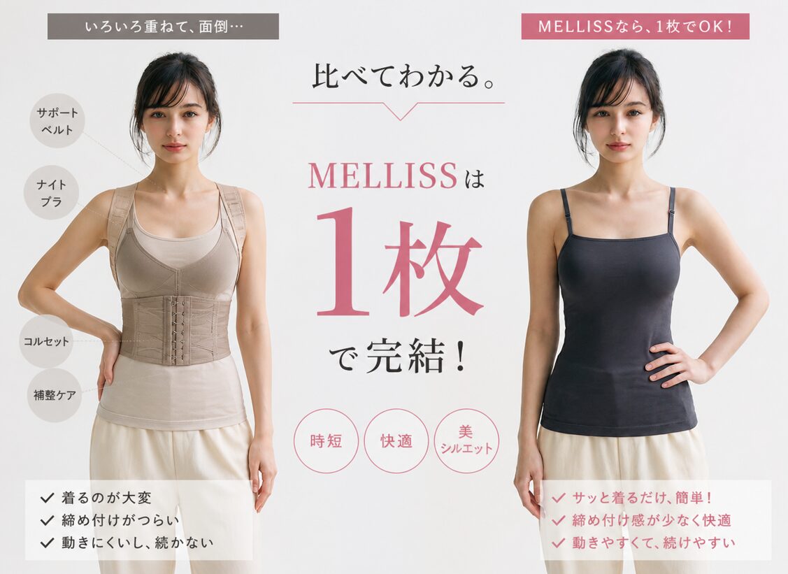 MELLISS（メリス）着圧キャミソールの口コミ・評判｜補正効果や着心地